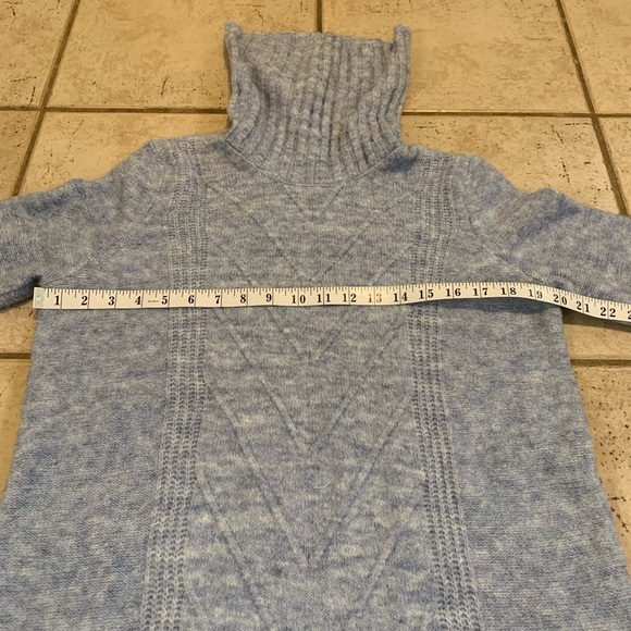 Reitmans Light Blue/ Gray Turtleneck Sweater, Cable Knit, Size M/M - Picture 3 of 5